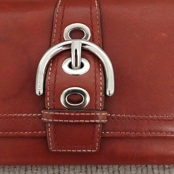 Red Leather Coach Wallet - Picture 2 of 5